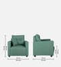 Topaz Fabric 1 Seater Sofa In Imperial Green Colour