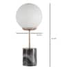 Lecce White Glass Shade Night Lamp With Marble Base