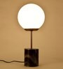 Lecce White Glass Shade Night Lamp With Marble Base