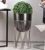 Topha Grey Metal Planter Topha Grey Metal Planter