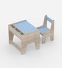 Topolino Toddler Activity Table & Chair in Oak and Light Blue Colour
