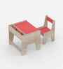 Topolino Toddler Activity Table & Chair in Oak and Red Colour
