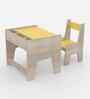 Topolino Toddler Activity Table & Chair in Oak and Yellow Colour
