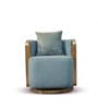 Blue Tori Upholstery Swivel Chair In Sapphire Blue Colour
