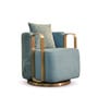 Blue Tori Upholstery Swivel Chair In Sapphire Blue Colour