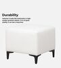 Tornado Leatherette Pouffe In Arctic Pearl PU Colour