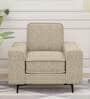 Eros Toro Fabric 1 Seater Sofa In Beige Colour