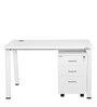 Toronto Study Table with Pedestal in White Colour