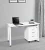 Toronto Study Table with Pedestal in White Colour