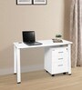 Toronto Study Table with Pedestal in White Colour