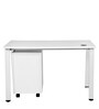 Toronto Study Table with Pedestal in White Colour