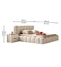 Toscana Boucle King Size Bed In Cream Colour with Hydraulic Storage