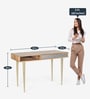Toshi Solid Wood Writing Table in Natural Finish