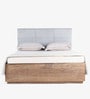 Toshi Solid Wood Queen Size Bed in Natural Finish with Hydraulic Storage