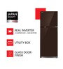 Toshiba 325 L 2 Star Inverter Frost Free Double Door Refrigerators (GR-AG36IN(XB),Brown Glass)