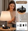 Touch Table Lamp with USB A + Type C Charging Ports Dual AC Outlets, Touch Control
