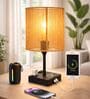 Touch Table Lamp with USB A + Type C Charging Ports Dual AC Outlets, Touch Control