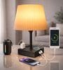 Touch Table Lamp with USB A + Type C Charging Ports Dual AC Outlets, Touch Control