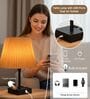 Touch Table Lamp with USB A + Type C Charging Ports Dual AC Outlets, Touch Control