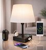 Touch Table Lamp with USB A + Type C Charging Ports Dual AC Outlets, Touch Control