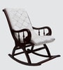 Touffy Solid Wood Rocking Chair in Brown & Beige Colour