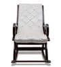 Touffy Solid Wood Rocking Chair in Brown & Silver Colour