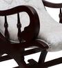 Touffy Solid Wood Rocking Chair in Brown & Silver Colour