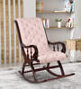 Touffy Teak Wood Rocking Chair In Brown Finish