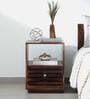 Toulouse Sheesham Wood Bedside Table In Scratch Resistant Provincial Teak Finish With Drawer