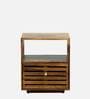 Toulouse Sheesham Wood Bedside Table In Scratch Resistant Provincial Teak Finish With Drawer