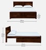 Tourconing Sheesham Wood King Size Bed In Provincial Teak Finish With Drawer Storage