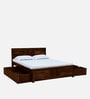 Tourconing Sheesham Wood King Size Bed In Provincial Teak Finish With Drawer Storage