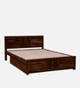 Tourconing Sheesham Wood King Size Bed In Provincial Teak Finish With Drawer Storage