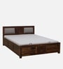 Tourconing Sheesham Wood King Size Bed In Provincial Teak Finish With Hydraulic Storage