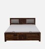 Tourconing Sheesham Wood King Size Bed In Provincial Teak Finish With Hydraulic Storage