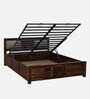 Tourconing Sheesham Wood King Size Bed In Provincial Teak Finish With Hydraulic Storage