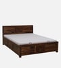 Tourconing Sheesham Wood King Size Bed In Provincial Teak Finish With Hydraulic Storage