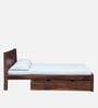 Tourconing Sheesham Wood King Size Bed In Rustic Teak Finish With Drawer Storage
