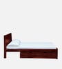 Tourconing Sheesham Wood Queen Size Bed In Honey Oak Finish With Drawer Storage