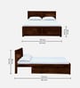 Tourconing Sheesham Wood Queen Size Bed In Provincial Teak Finish With Drawer Storage