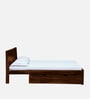 Tourconing Sheesham Wood Queen Size Bed In Provincial Teak Finish With Drawer Storage