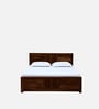 Tourconing Sheesham Wood Queen Size Bed In Provincial Teak Finish With Drawer Storage