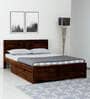 Tourconing Sheesham Wood Queen Size Bed In Provincial Teak Finish With Drawer Storage