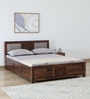 Tourconing Sheesham Wood Queen Size Bed In Provincial Teak Finish With Hydraulic Storage