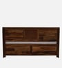 Tourconing Sheesham Wood Queen Size Bed In Provincial Teak Finish With Hydraulic Storage
