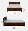 Tourconing Sheesham Wood Queen Size Bed In Provincial Teak Finish With Hydraulic Storage