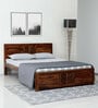 Tourconing Sheesham Wood Queen Size Bed In Rustic Teak Finish