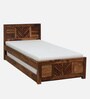 Tourconing Sheesham Wood Single Bed In Rustic Teak Finish With Trundle