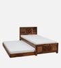 Tourconing Sheesham Wood Single Bed In Rustic Teak Finish With Trundle