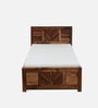Tourconing Sheesham Wood Single Bed In Rustic Teak Finish With Trundle